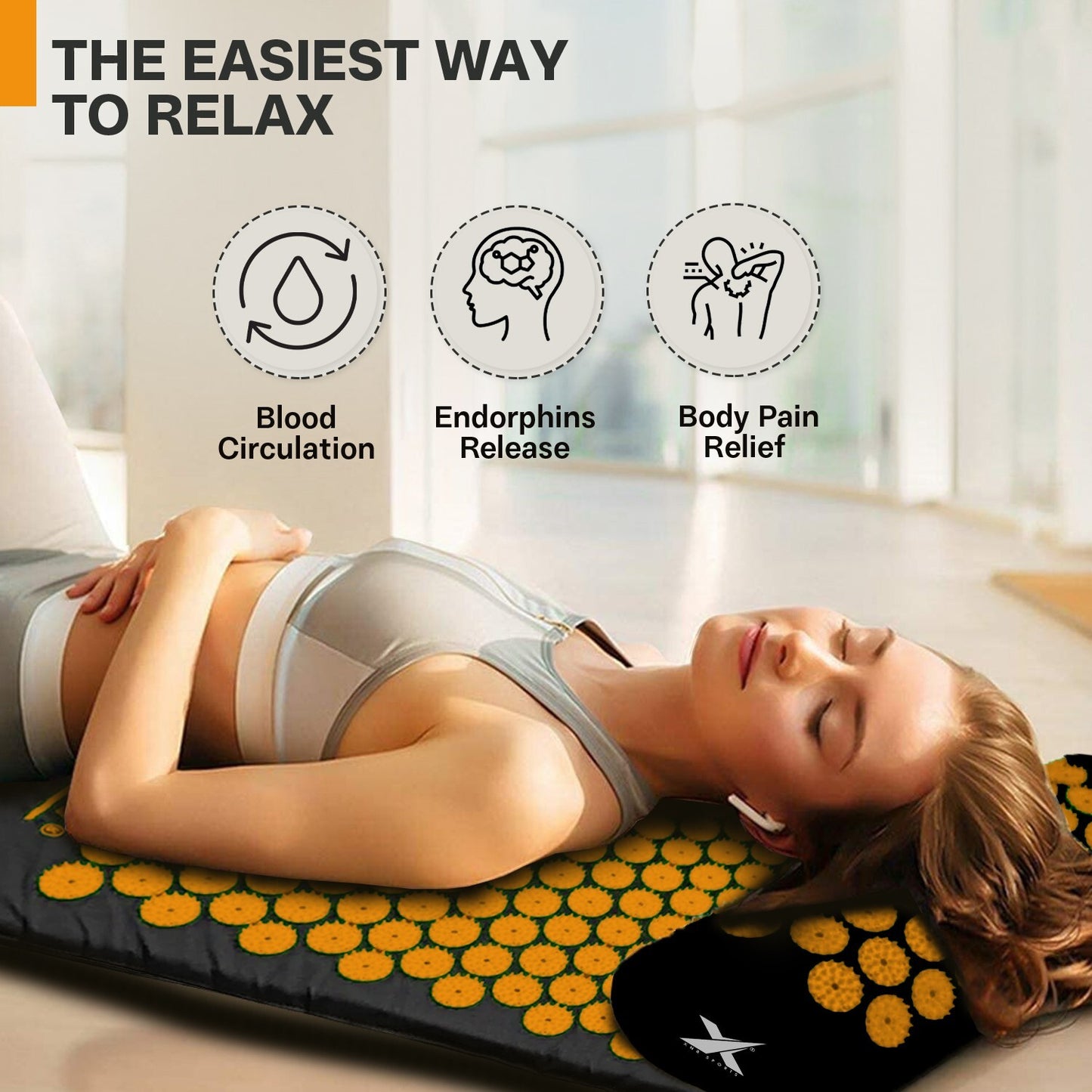 Experience Ultimate Relaxation with XN8 Acupressure Body Mat & Pillow Set for Stress Relief and Massage