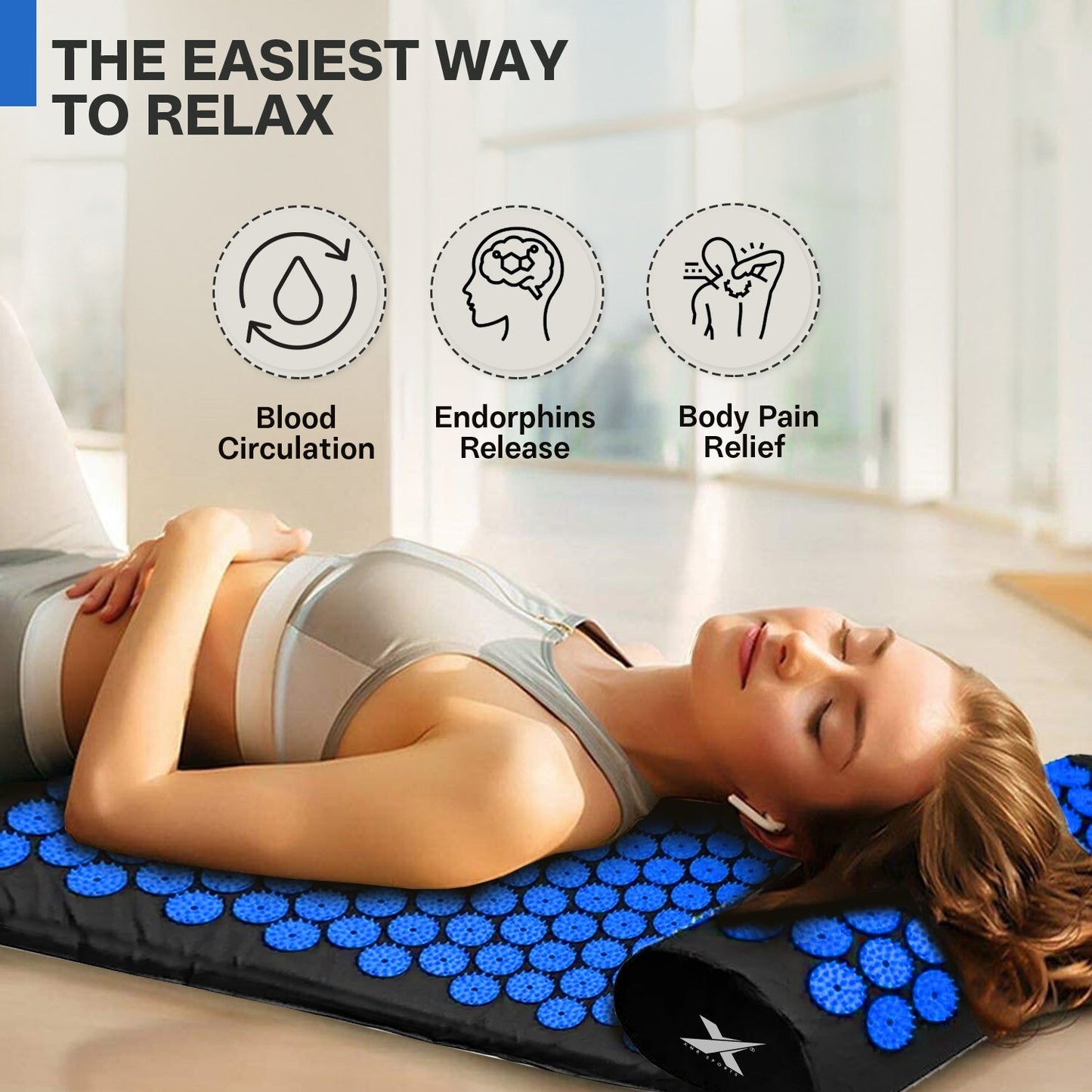 Experience Ultimate Relaxation with XN8 Acupressure Body Mat & Pillow Set for Stress Relief and Massage