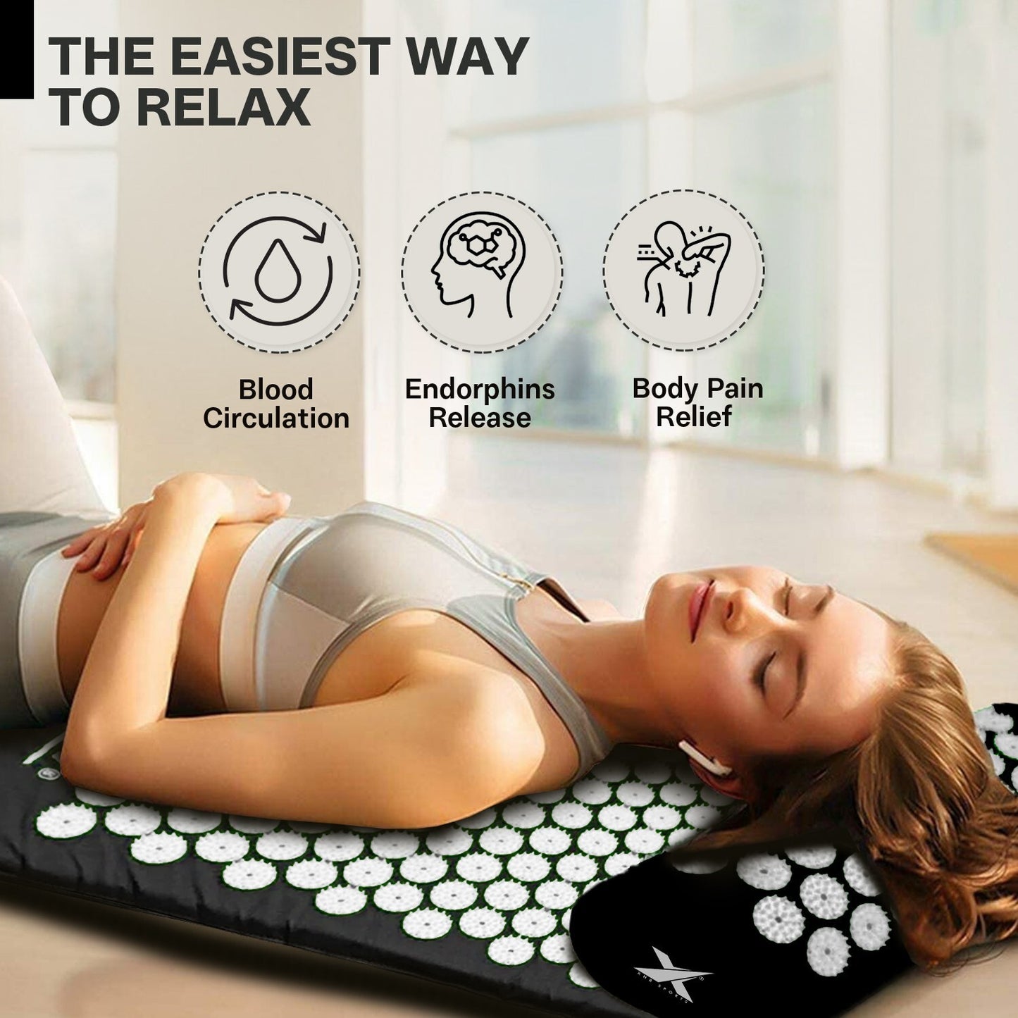 Experience Ultimate Relaxation with XN8 Acupressure Body Mat & Pillow Set for Stress Relief and Massage
