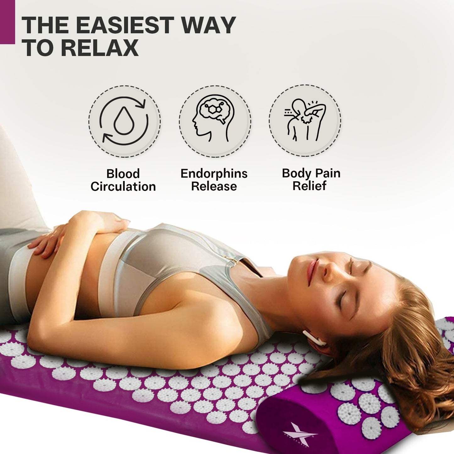 Experience Ultimate Relaxation with XN8 Acupressure Body Mat & Pillow Set for Stress Relief and Massage