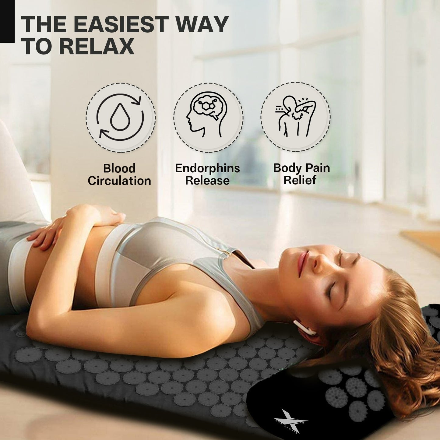 Experience Ultimate Relaxation with XN8 Acupressure Body Mat & Pillow Set for Stress Relief and Massage