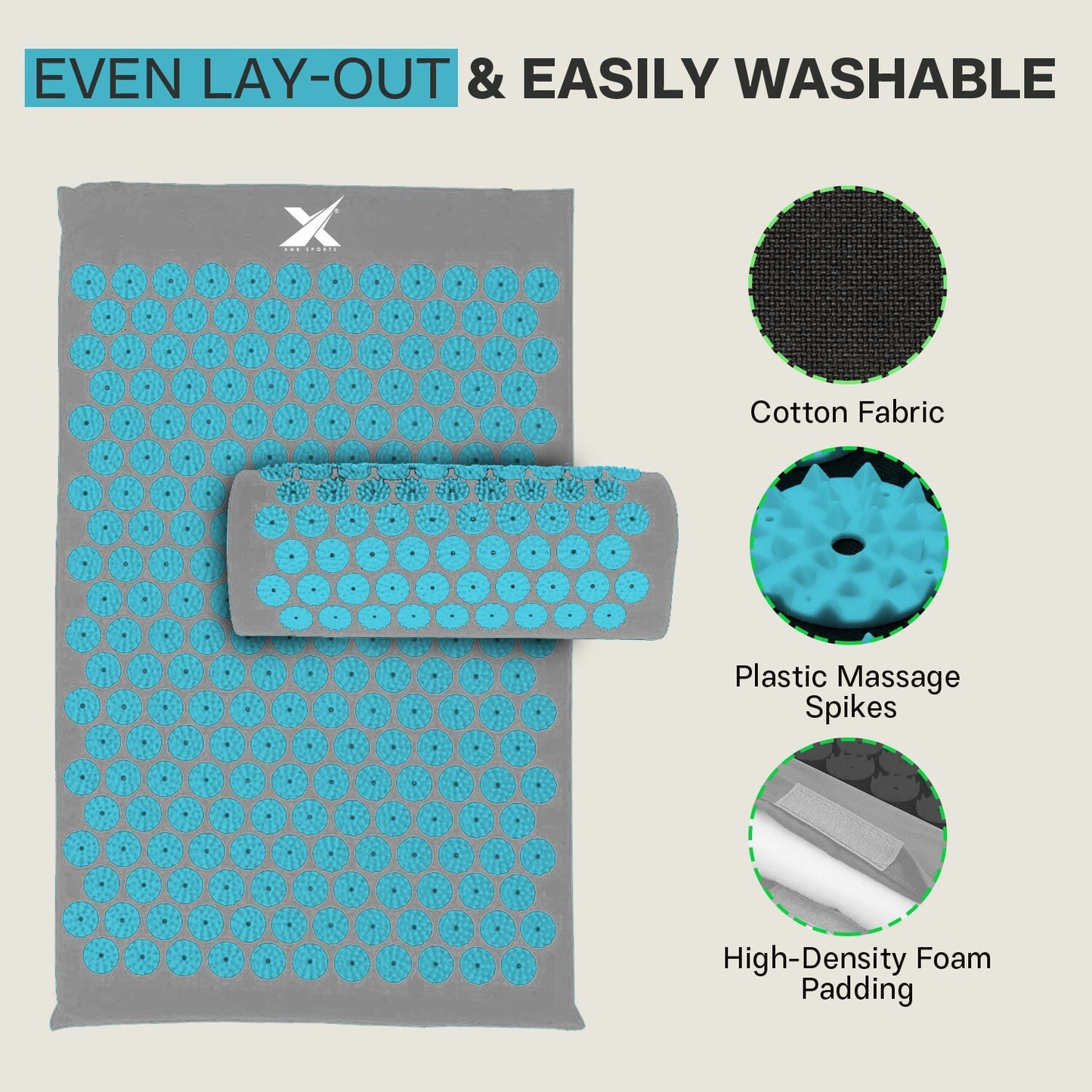 Experience Ultimate Relaxation with XN8 Acupressure Body Mat & Pillow Set for Stress Relief and Massage