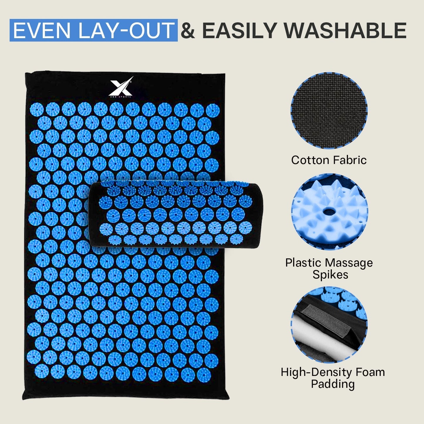 Experience Ultimate Relaxation with XN8 Acupressure Body Mat & Pillow Set for Stress Relief and Massage