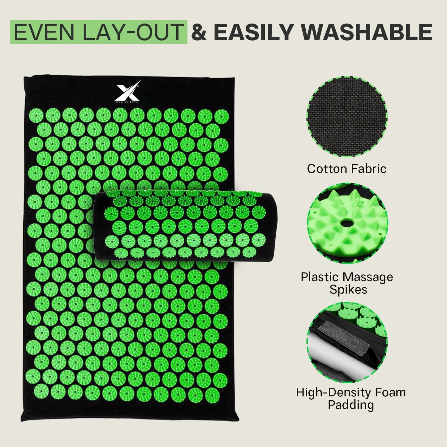 Experience Ultimate Relaxation with XN8 Acupressure Body Mat & Pillow Set for Stress Relief and Massage