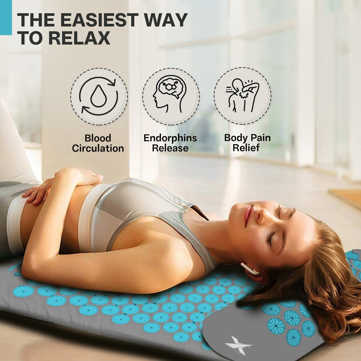 Experience Ultimate Relaxation with XN8 Acupressure Body Mat & Pillow Set for Stress Relief and Massage