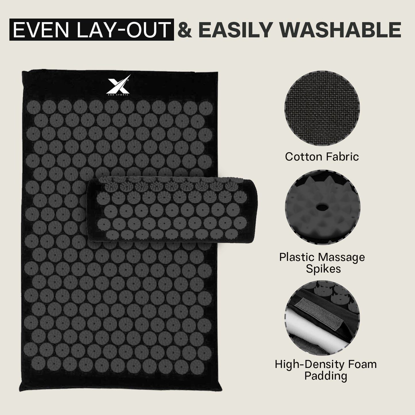 Experience Ultimate Relaxation with XN8 Acupressure Body Mat & Pillow Set for Stress Relief and Massage