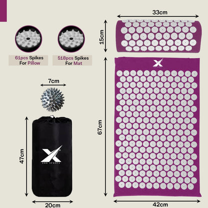 Experience Ultimate Relaxation with XN8 Acupressure Body Mat & Pillow Set for Stress Relief and Massage