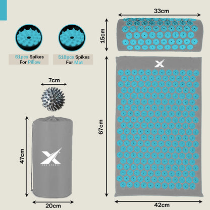 Experience Ultimate Relaxation with XN8 Acupressure Body Mat & Pillow Set for Stress Relief and Massage